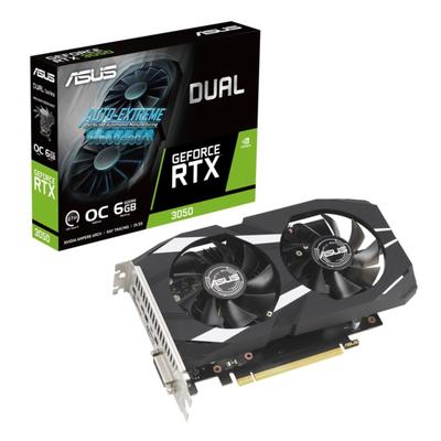 Carte Vidéo ASUS Dual GeForce RTX 3050 Édition OC 6 Go GDDR6 Distribuée dans / DUAL-RTX3050-O6G (Officiellement Japon)