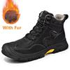 Fashion Comfort Man Wear Resistant Short Botas Lace-Up Walking Shoes Classic Platform Motocross Basic Boots for Men Winter High Top Shoe