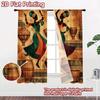 2D FLAT PRINTING 2pcs Curtains (Without Rod) African Dance Celebration(1) Creative Popular Curtains Fabric Curtains Present