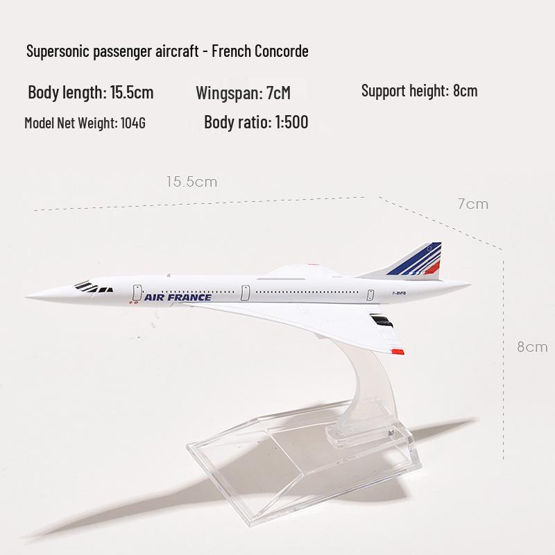 

1:200 Scale Air France-British Airways Concorde Alloy Model - Civil Aviation Collectible Gift