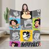 Mafaldas  Knitted Blankets Cartoon Flannel Throw Blanket Home Couch Printed Soft Warm Bedspreads,