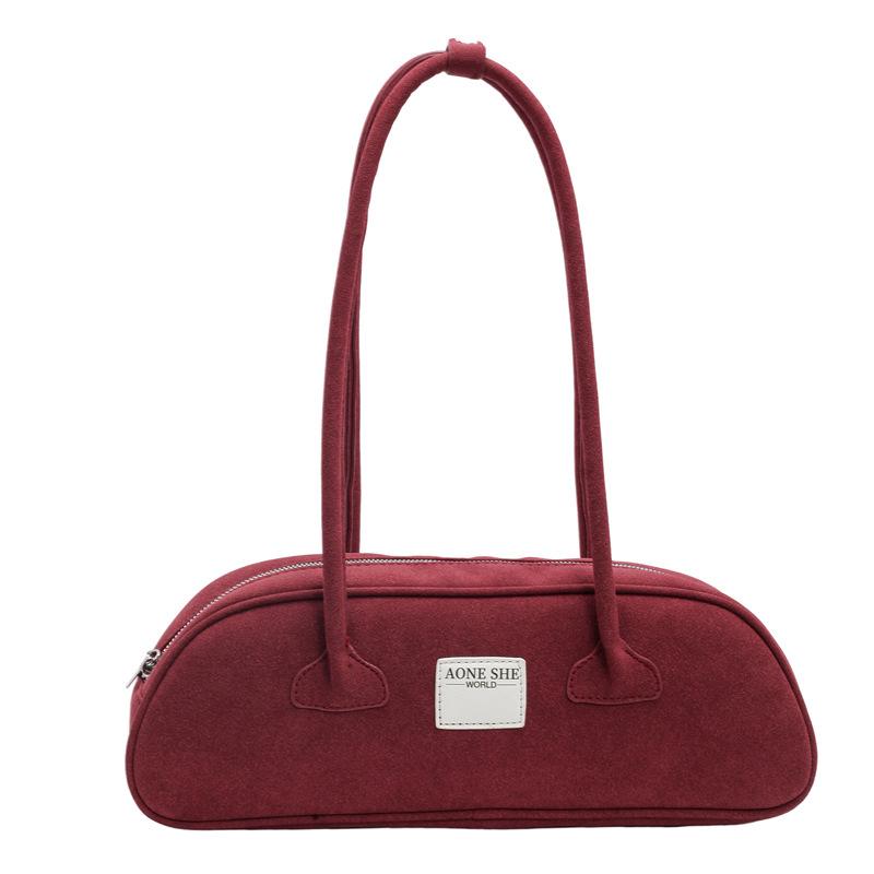 Autumn new niche retro underarm portable bowling bag simple large capacity underarm commuter bag