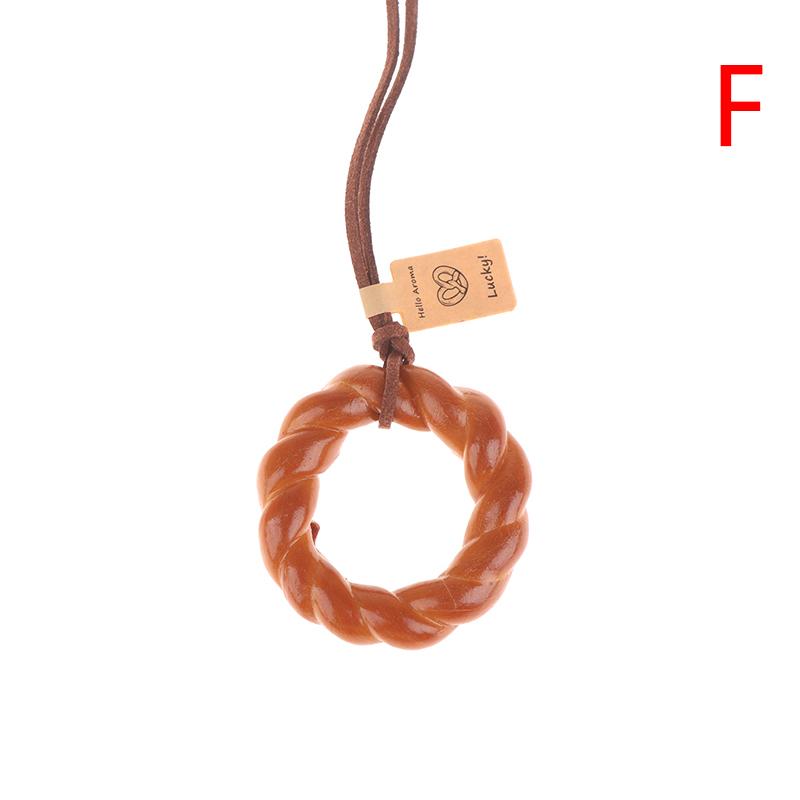 Lovely Bagel Alkaline Bread Pendant Cute Sweater Chain Pretzel Necklace Bag Hanging Car Interior Croissant Bag Accessory