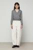 CURRENT Collared V-Neck Knit Long Sleeve [Charcoal]