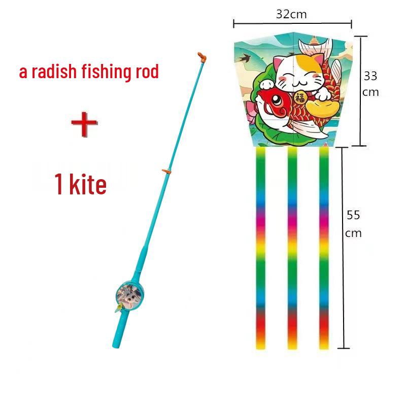 Weifang Traditional Handmade Fishing Rod Kite: Easy-to-Fly Outdoor Parent-Child Fun Kite for Adults & Children