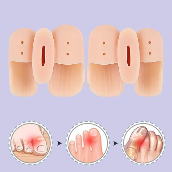 1 Pair 2-Hole Toe Separator Orthopedic Bunion Valgus Hammertoe Corrector