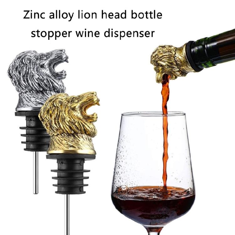 Decorative Animal Head Bottle Pourer Leak Proof Zinc Alloy Wine Pour Dispenser Household Rustproof Wine Stopper Tool