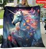 Cozy Fantasy Unicorn Print Blanket Throw For Sofa, Bed, Travel, Camping, Living Room Chair, And Bed - Digital Printing Blanket