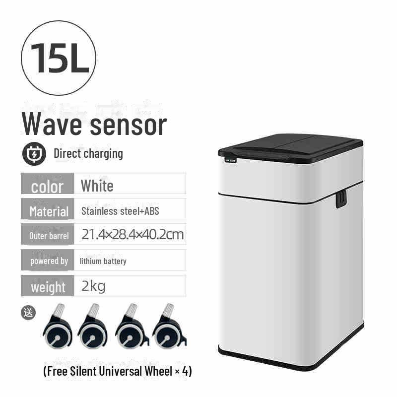 Jieanhui Smart Induction Trash Can with Lid for Bathroom, Kitchen, and Living Room - Automatic Packaging