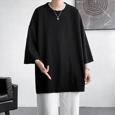 High Quality Men Oversized Ice Silk T Shirts Summer Mens Half Sleeve Fashions Harajuku T-Shirt Male Solid Color Daily Tees