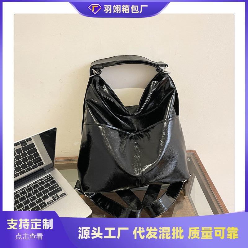 Women's bag new large-capacity commuter bag retro underarm bag multi-functional single shoulder double shoulder dual-purpose bag tide