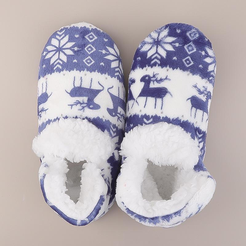 Świąteczne skarpety podłogowe z reniferami dla dorosłych