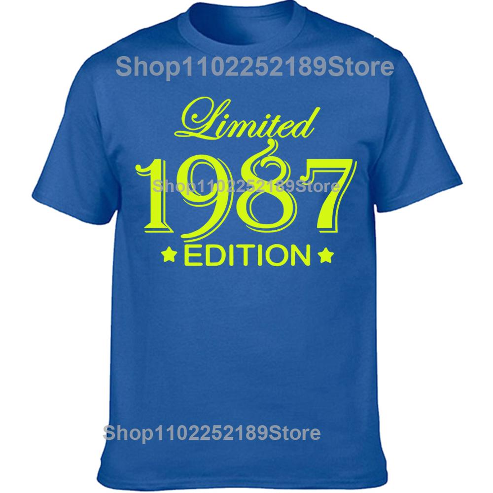 Novelty Awesome 1987 38 Years Old T Shirts Tee Tops Round Neck Short-Sleeve Fashion Tshirt Clothing Casual Basic T-shirts