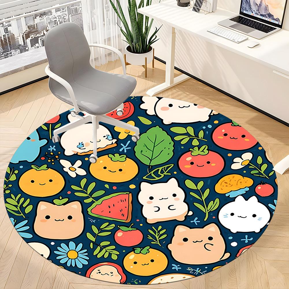 1 Stück Süße Tiere Stuhl Teppich für Büro, Innenbereich Rutschfester Waschbarer Teppich, Weiche Bequeme Matte Für Büroraum yy250930314