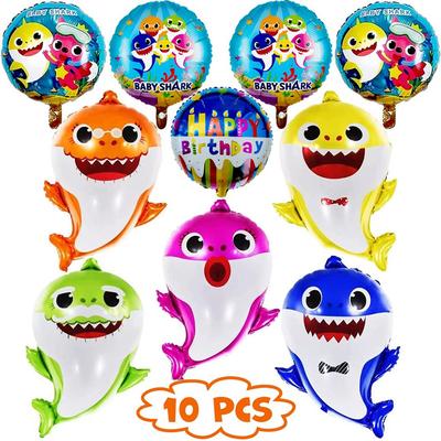 10× Héliový balónek Baby Shark Kulaté balónky pro párty dekoraci Venkovní hřiště