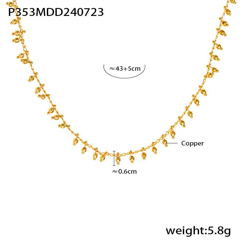 18K Gold Plated Gourd Tassel Pendant Necklace - Women s Luxury Copper Clavicle Chain