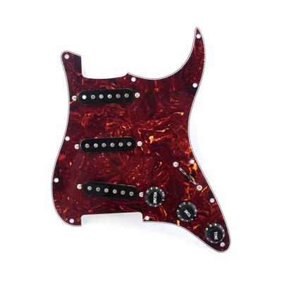 Musiclily Basic Pickguard with SSS Pickup Set for Fender ST Stratocaster Electric Tortoiseshell Set 11-hole Pre-wired Single-coil Guitars, Pattern,