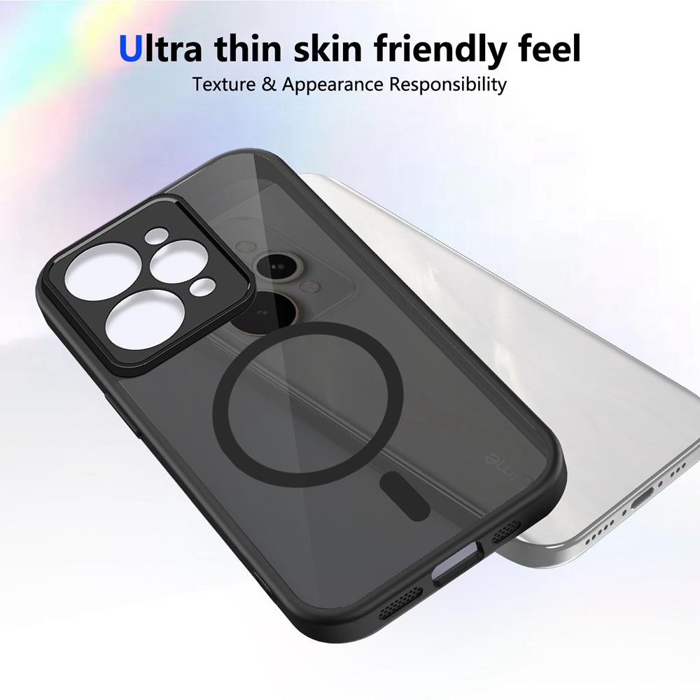 KEYSION Custodia Magnetica per Telefono per Realme 15 Pro 5G Silicone+PC Traslucida Opaca Trasparente Cover Posteriore Antiurto per OPPO Realme 15 5G