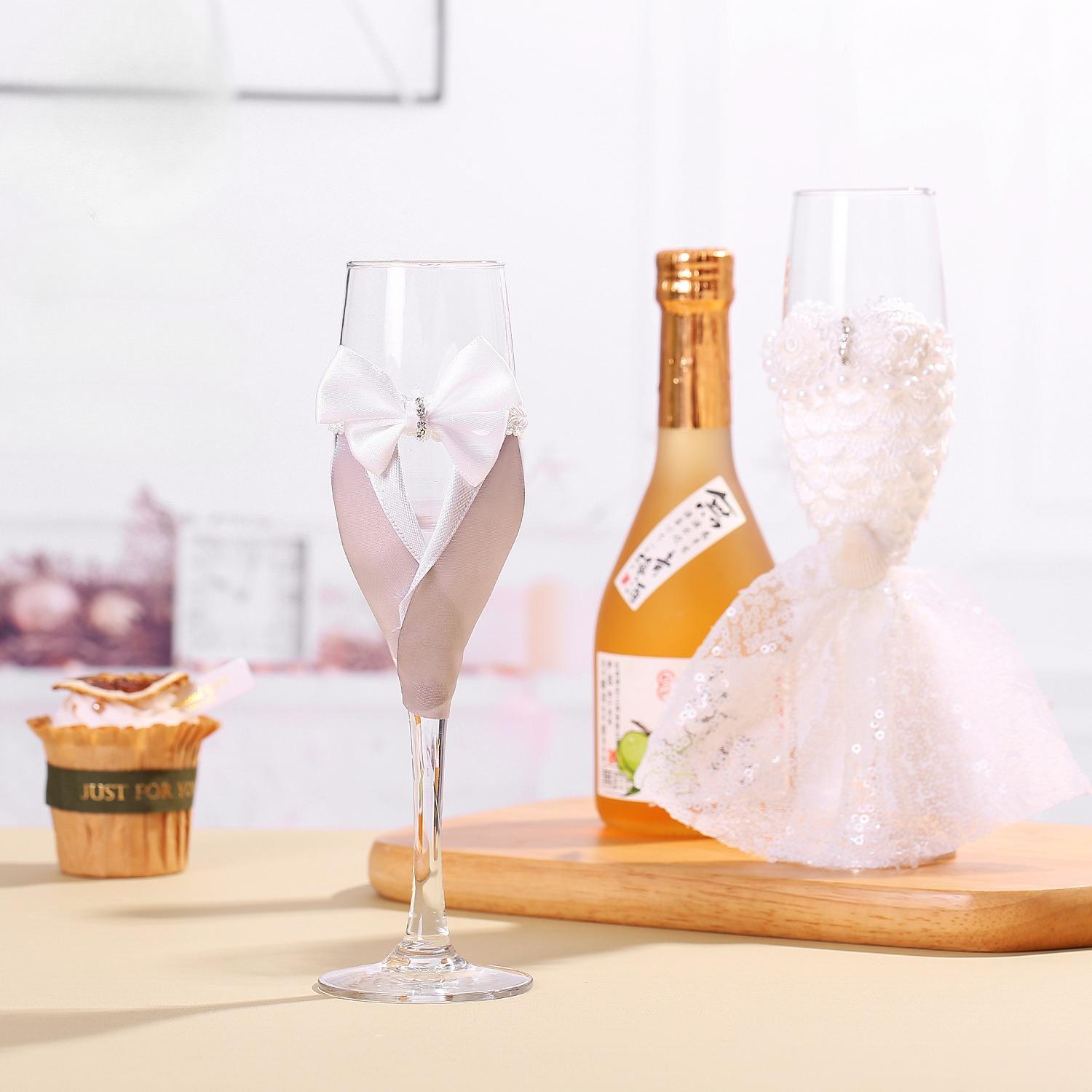 

Свадебный набор бокалов для шампанского Романтические бокалы для тоста Любовь для жениха и невесты для пар