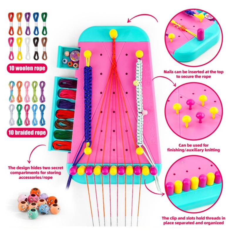 2025 Trend Friendship Bracelet Jewelry Making Kit For Girl Arts And Crafts Bracelets String Maker Kit Pretend Play Gift