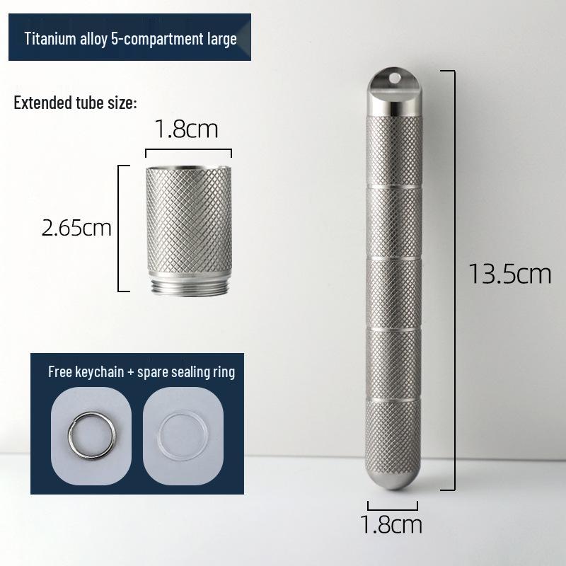 Compact Titanium Non-slip Pill Box - Multi-compartment, Waterproof, Moisture-proof, Perfect for On-the-go Storage