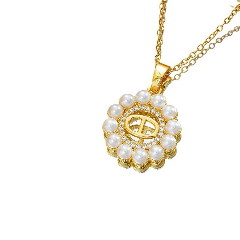 Micro-inlaid Chinese Style Small Fragrance Style Pearl Pig Nose Light Luxury Niche Temperament Necklace for Women