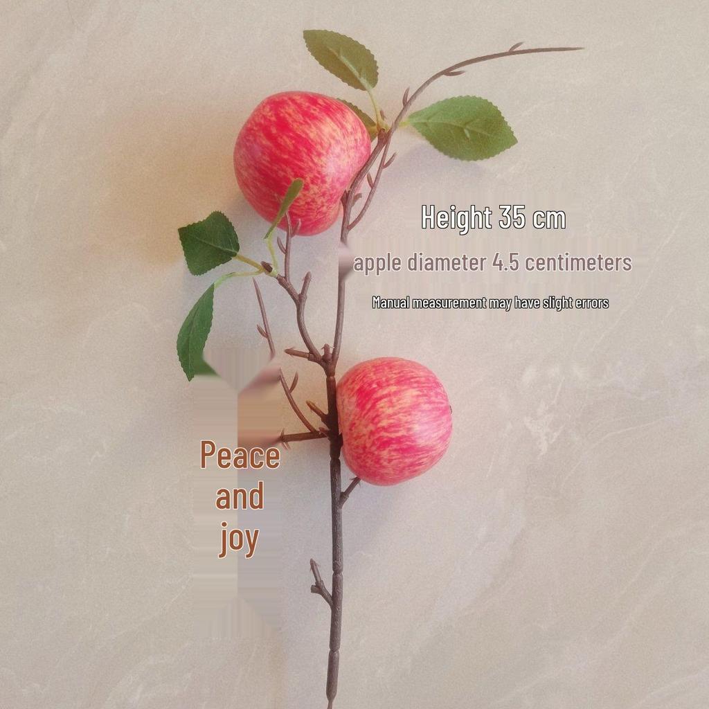High-End Artificial Fruit Branch with Apples, Pomegranates, Oranges, Persimmons, and Lemons for Home Decor.
