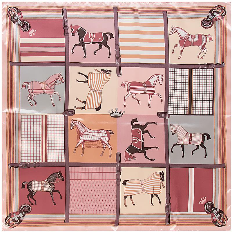 

90cm New plaid Carriage Print Ladies Imitation Silk Scarf Square Scarf Hijabs 90x90cm