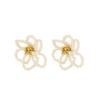 Korean Sweet Natural Freshwater Pearl Stud Earrings Female French Fringed Big Flower Niche Design Super Fairy Earrings Fashion