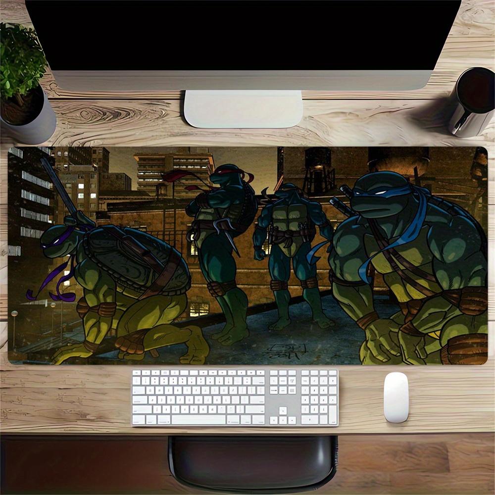 1pc Large Gaming Mouse Pad, UV Reactive Non-Slip Desk Mat, Washable PolyesterNinja, Turtles, ActionComputer Pad with Vibrant Game Machine Pr