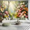 Rural floral style Digital printing polyester wall tapestry suitable for use in living rooms bedrooms offices bars and party