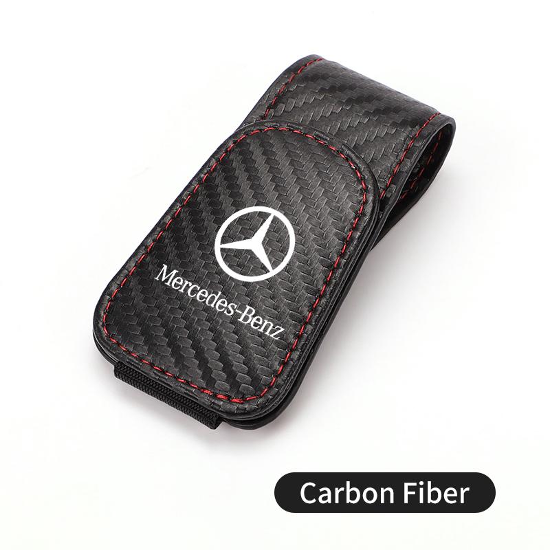 

Car Sun Visor Eyeglass Hanger Leather Storage Holder Clip For Mercedes Benz C180 C300 W124 W176 W177 C200 C260 GLC CLE CLA AMG
