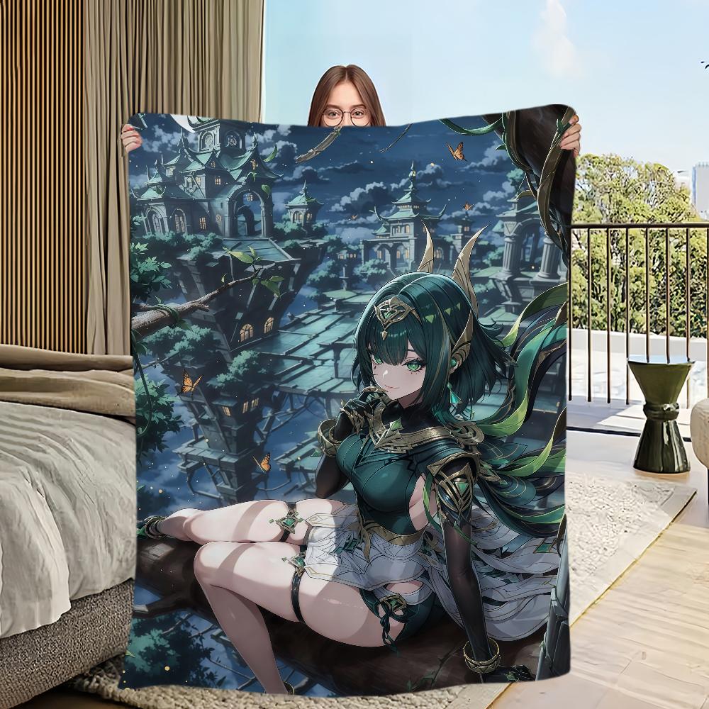 Game New Characters Genshin Impact Nefer Blanket Flannel Warm Comfort Soft Plush Blanket For Picnic Bed Homes And Bedrooms