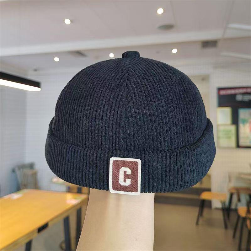 

Дитяча ретро вельветова кепка-новинарка з літерною етикеткою - Унісекс дитячий капелюх-диня в стилі династії Цін 48-52cm (1-5 years)