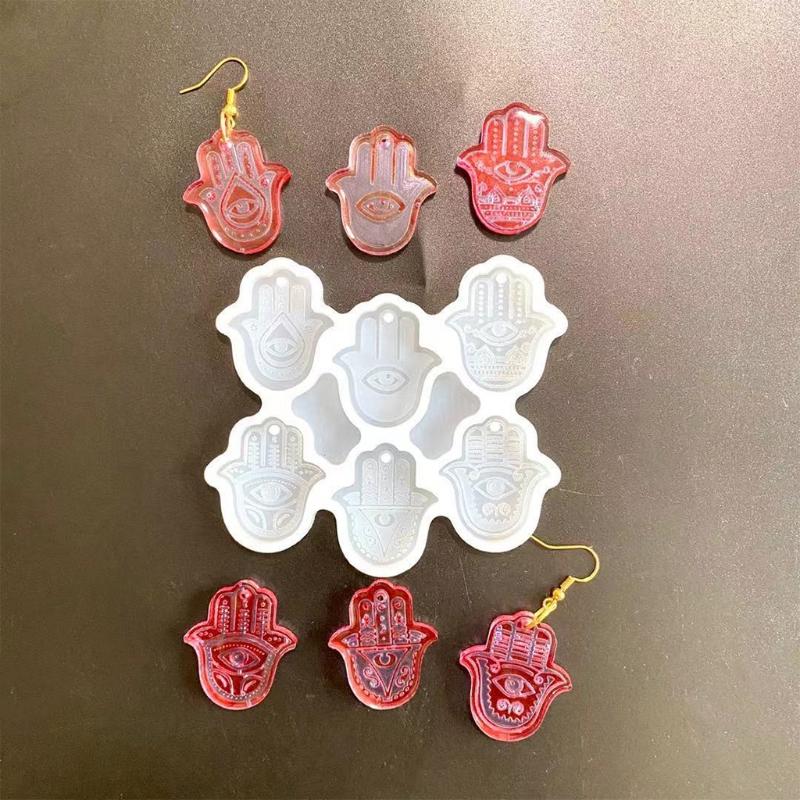 Palm-shaped Keychain Silicone Mold with Hole Keyring Pendant Handmade Mold for Valentine's Day Gift Making
