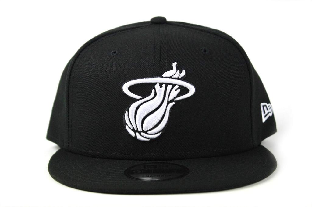 New Era 9FIFTY Snapback Black NBA Eastern Miami Heat Cap, & White, Conference,