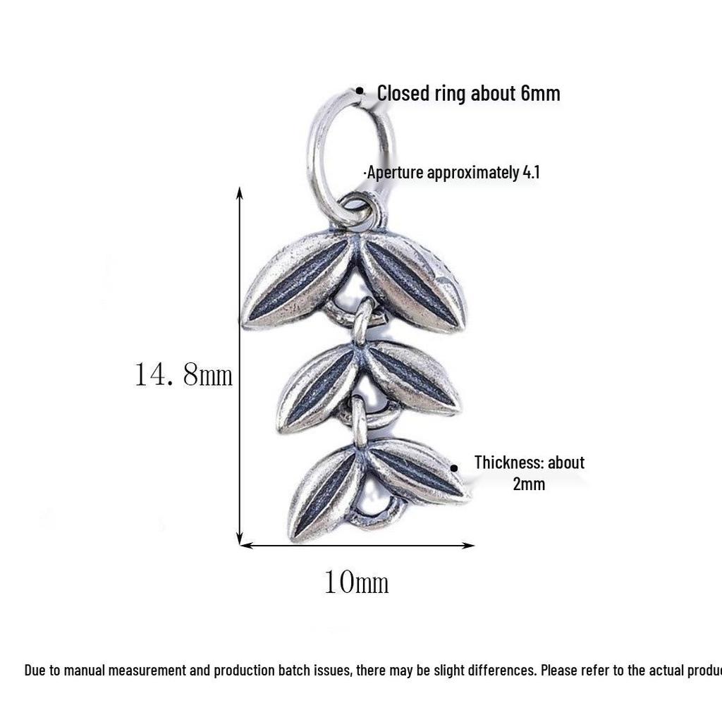 S925 Sterling Silver Wheat Ear Tassel Pendant for DIY Jewelry: Bracelet, Necklace, Earring.