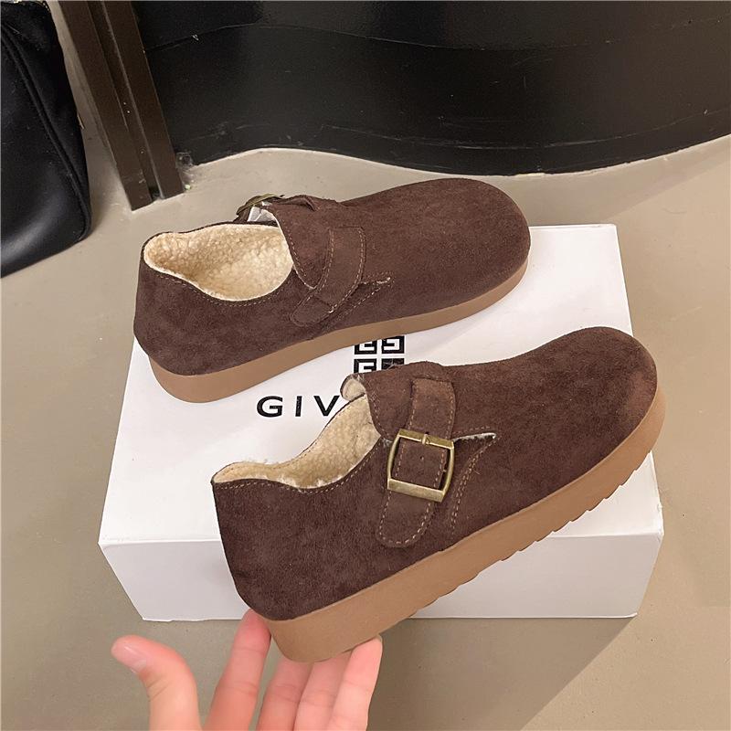 Frosted Shoes Women's 2025 New Autumn Thick-soled Retro Soft-soled Flat Shoes, One-pedal Flat-soled Small Fragrant Style