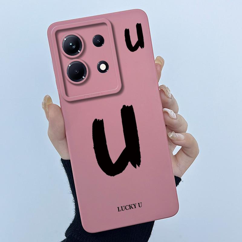 For Infinix Note 30 5G X6711/Note 30 Pro/30 VIP/30i/Note30 X6833B Case Lucky Initial Letter Soft Silicone Back Cover Phone Case