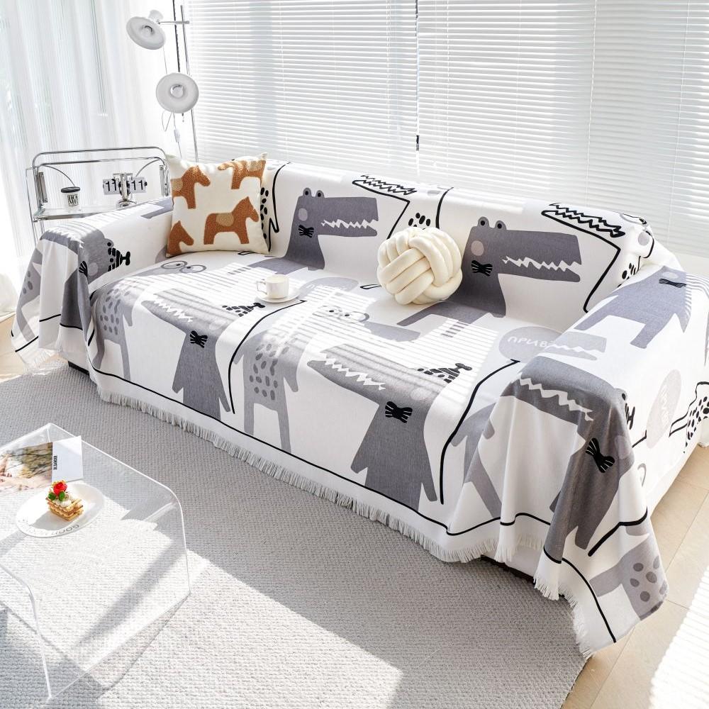 Crocodile Sofa Cover Mat Throw Blankets for Living Room Couple Position Modern Waterproof Camping Picnic Blanket Cover