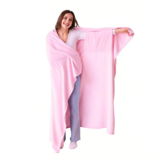 Wearable Blanket for Women Men Soft Plush Blanket with Pocket Sleeves Warm Couch Bed Blanket for Dorm Bedroom Flights