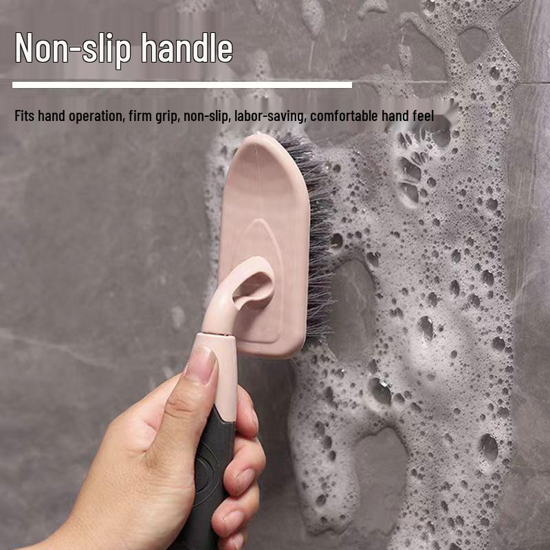 Long Handle V-Shaped Crevice Brush for Bathroom Tile with Hard Bristles