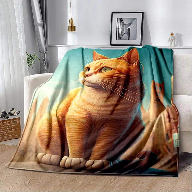Cartoon Cute Calico Cat,Garfield Cat,Persian Cat,Ragdoll Blanket,Soft Throw Blanket for Home Bedroom Bed Sofa Cover Blanket Kids