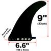 Center fin 23cm Soft flex Longboard SUP 9-inch fin for airSUP paddleboard with screw Flex fin US box safety flex soft (Black)