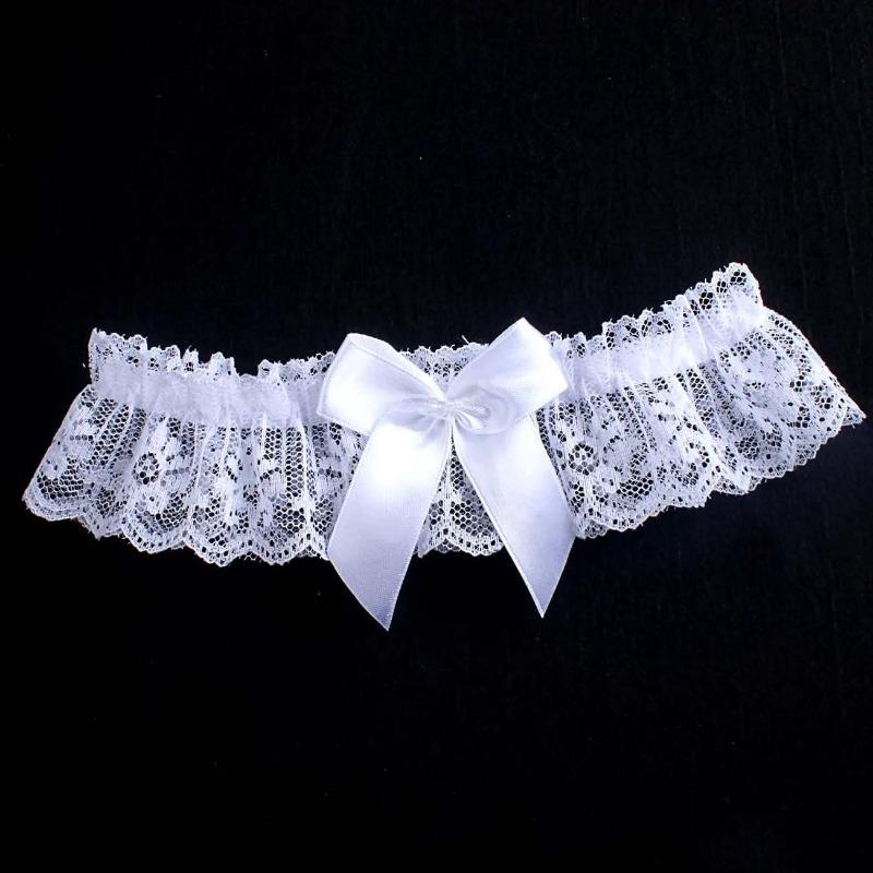 Wedding Garter Lace Floral Sexy Leg Garter Belt White Bowknot Bridal Lingerie Lace Leg Ring Loop Party Cosplay Suspender