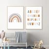 Rainbow ABC Alphabet Poster Quotes Print Nursery Wall Art Canvas Painting Child Bedroom Pictures Kids Gift Baby Room Home Decor
