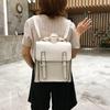 New Fashion Trend PU Leather Double Backpack Casual Retro Backpack Shaped Student Backpack Women's Backpack