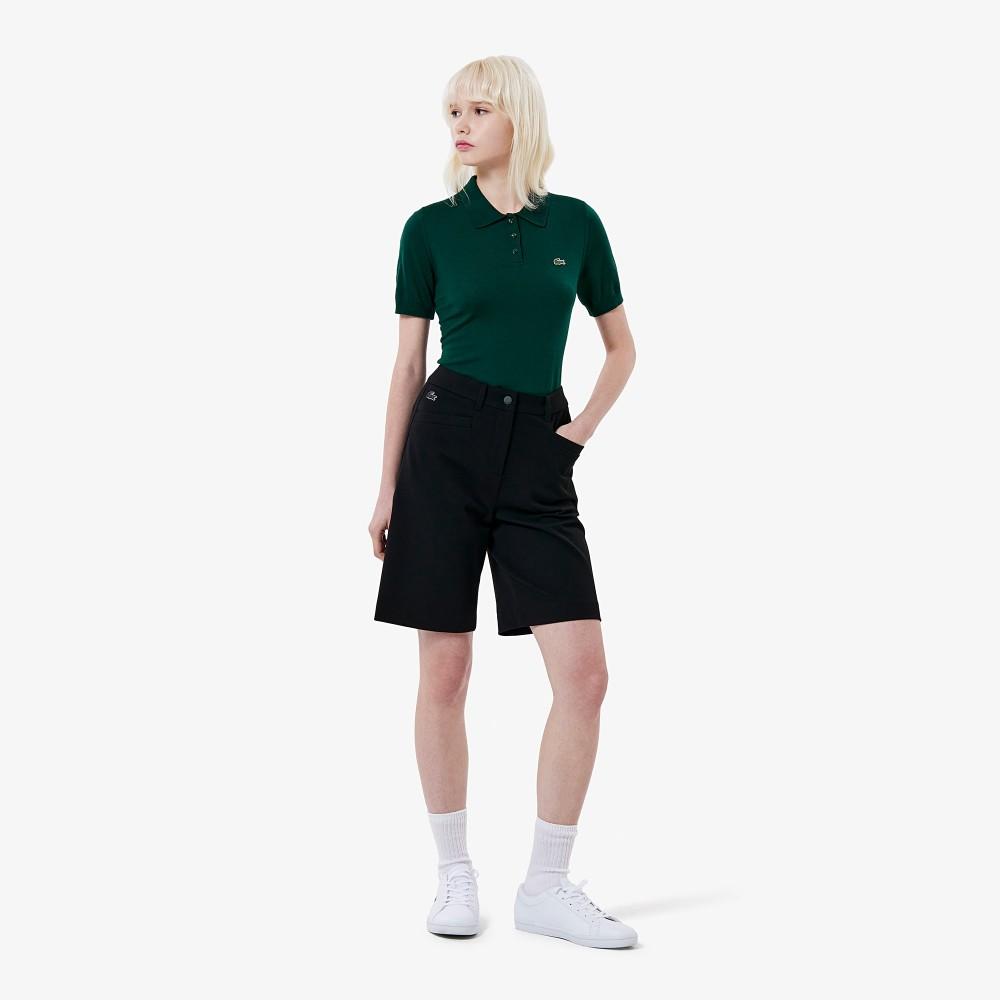 Lacoste Women's Soft Wool Short Sleeve Sweater Polo PF525E-55N132