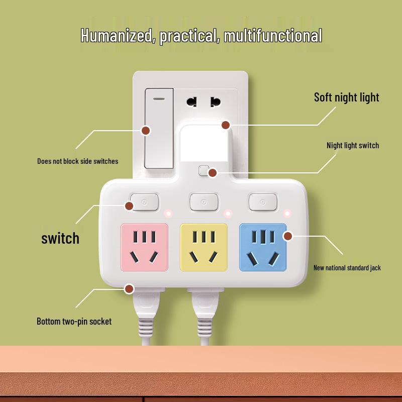 Pure Copper Multi-Function USB Power Strip with Wireless Plug Board