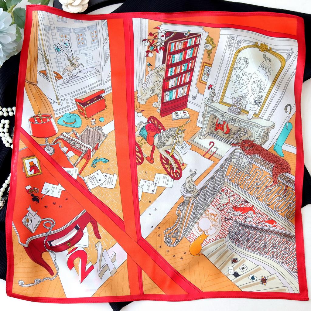 Neuer 100% Naturseide Schal Halstuch Foulard Damen Bandana Schals Frauen Hijab Schal Wickeltuch Quadratisches Kopftuch